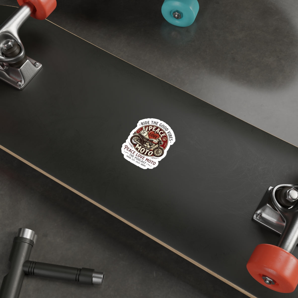 Peace Love Moto - Ride the Cool Vibes -  Die-Cut Sticker