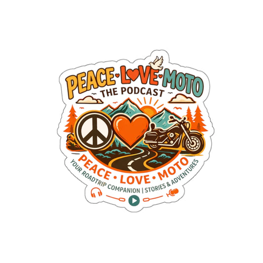 Peace Love Moto - Roadtrip Companion - Die-Cut Sticker