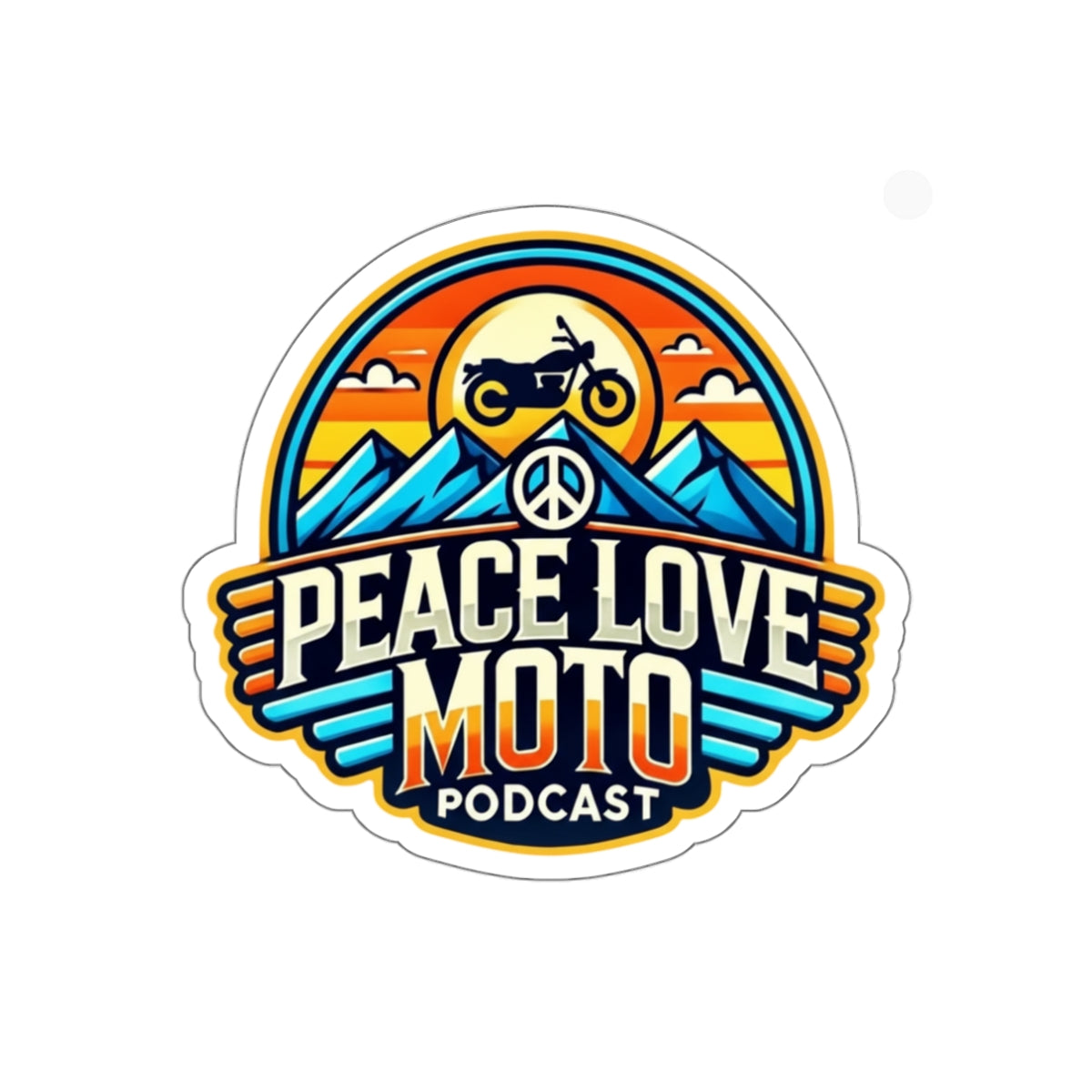 Peace Love Moto Podcast - Die-Cut Sticker